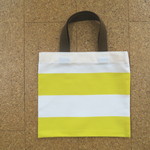 黄色ボーダーのミニトート(Yellow border mini tote bag)