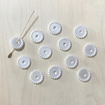 PEARL WHITE FLOWER SPACER ACRYLIC BEADS