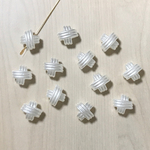 PEARL IVORY CROSS LARGE HOLE ACRYLIC BEADS