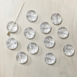 CRYSTAL CLEAR FLAT ROUND DESIGN ACRYLIC BEADS