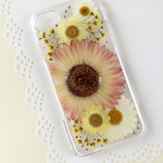 押し花ケース iPhone7 ＊ガーベラとマーガレット