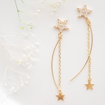 キラキラスター♡　揺れるピアス/樹脂ノンホールピアス（イヤリング）