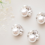 艶パールとクリスタル♡　シルバーピアス/イヤリング