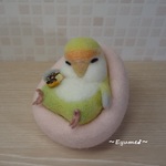 寝落ちインコ･･･zzz　～クッション～【コザクラインコ・イエロー系】