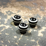  【30個】ストライプビーズ♡8mm  ブラック＆ホワイト