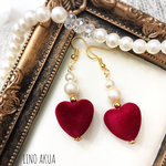 ベロアハートピアス
