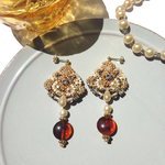 (再販)amber ビーズ刺繍ピアス