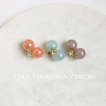 2way crystal&color ball earring