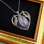 【送料無料】大粒ドラゴンブレスのロングネックレス(Tanzanite)