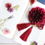 [hair ornament]　 ボルドーの髪飾り（タッセル付き）