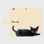 猫のスマホケース（手帳型）