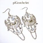 K14gf対応 ピアス イヤリング ❥Angel  月と蒼の流星 耳飾り 〜サドキエル〜 