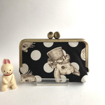 kumiko316様オーダー品 ジョリーフルール(ブラック)　＊がま口カードケース＊