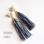 ビジュー♡デニムロングタッセル♡ピアス/イヤリング