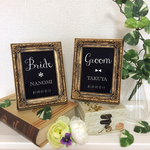 受付サイン★Groom&Bride★名入れ2枚セット ※中紙のみ ★marry掲載
