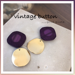 ♢vintage button♢ゴールドプレートピアス イヤリング
