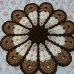 送料込み☆お花の円座 茶色