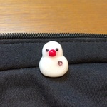 白文鳥（ヴィンテージローズ スワロ付き）【ピンバッジ】