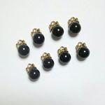 リボンパールチャーム ブラック  8個