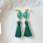 ♡ミントカラーのタッセルピアス♡