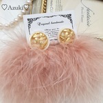 秋冬に♡ 大ぶり マラボー ファーピアス/大ぶりマラボー ファーイヤリング 