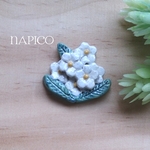 【陶土・陶器】お花ブーケ✿ブローチa
