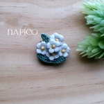 【陶土・陶器】お花ブーケ✿ブローチ