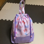 お着替え入れ 巾着袋 リボン柄