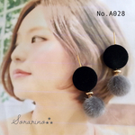No.A028 ふわふわ♡⃛大人可愛い ファーピアス