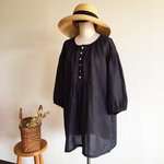 【送料無料 夏SALE】  ギャザーを愉しむリネンスモッグチュニック