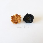 受注制作*フラワー レザー ピアス-mini