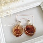 スワロフスキー×べっ甲ピアス/イヤリング