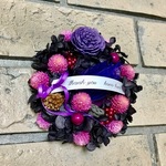 💜千日紅と青紫に染まる💜ミニリース直径13cm