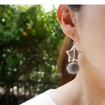 クリアスター☆ファーボールピアス
