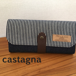 【受注制作】長財布＊デニム×ヒッコリー】