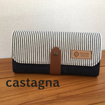 【受注制作】長財布＊デニム×ヒッコリー白＊