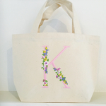 ＊薄ピンク＊名前入りイニシャル刺繍バッグＳサイズ