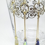 大人可愛いチェコビーズ・ダガーのロングピアス