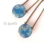 Blue＆Flower ピンブローチ【レジン】