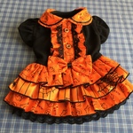おばけのハッピーハロウィン＊フリルスカートワンピ＊オレンジ系