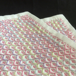 刺し子＊花ふきん《亀甲花刺し風》