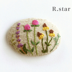 秋のお花たち 刺繍ブローチ
