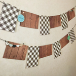 Photo Garland＊フォトガーランド＊フォトアルバム＊黒チェック×木目