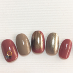 ボルドーシルバーネイル ネイルチップ