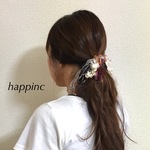 フラッフィー ヘアゴム ブラウンゴールド