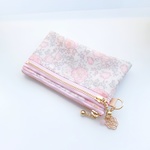 LIBERTY　 Felicite　フェリシテ　J17D　ビニコのWファスナー・中布・仕切りポケット・キーチェーン付きminiカードポーチ　◇◆コインケース・キーケースにも♪
