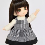 オビツ11用・グレンチェックのジャンパースカートA（オプションカットソーあり）