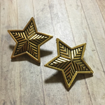 2個 星型 コンチョ ボタン/ゴールド 30mm 