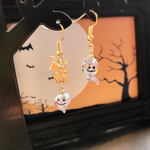  ハロウィンオバケの耳飾り    薄紫