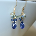 カイヤナイト+サファイアのピアス